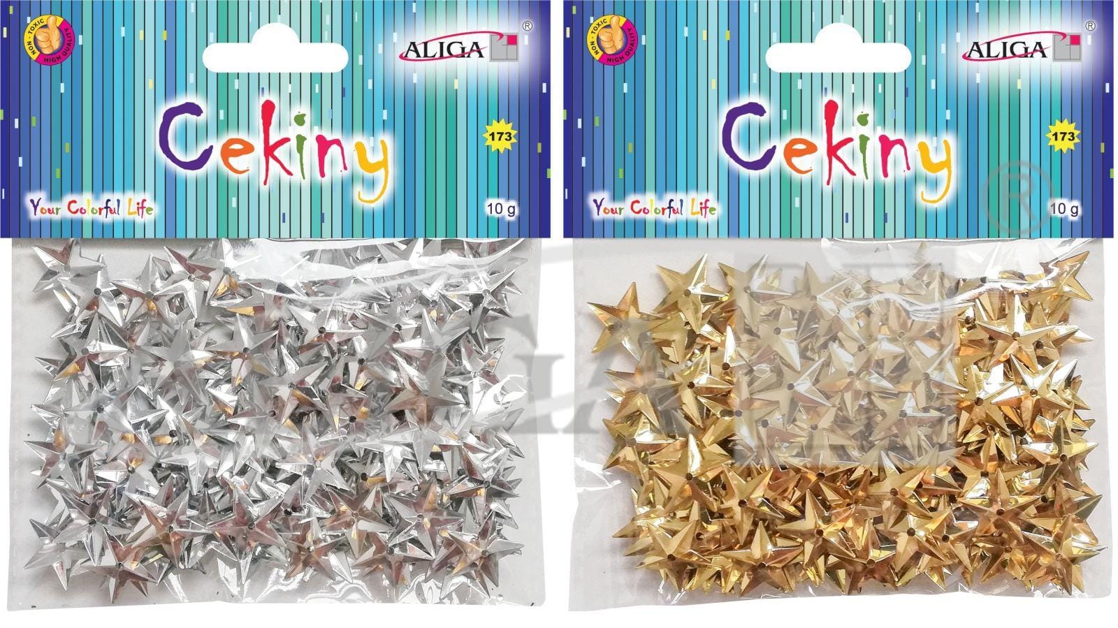 Cekiny gwiazdki 17mm x 10g złote lub srebrne *6211*1 Cekiny gwiazdki 17mm x 10g złote lub srebrne *6211* - obrazek 1