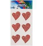 DŻETY SAMOPRZYLEPNE CZERWONE SERCA 6SZT/4CM DS55 *2734*