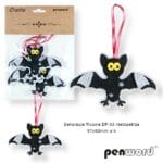 Dekoracje materiałowe nietoperze 4szt 97x60mm. *1435*