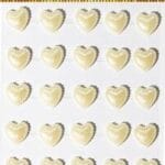 Dżety samoprzylepne białe serca 12mm x 35szt. *2428*