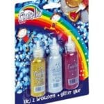 Klej brokatowy FIORELLO 3 kolory x 20ml złoty/srebrny/czerwony *3594*3426*