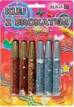 Klej z brokatem srebrny i złoty 6 szt x 10 ml