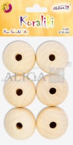 Koraliki drewniane 35mm, otwór 7mm, 6szt PJ-9395