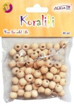 Koraliki drewniane O 10 mm, otwór O 3 mm, 80szt. *5986*