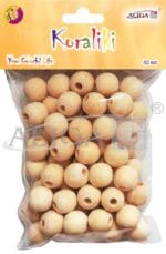 Koraliki drewniane O 18 mm, otwór O 6 mm, 60szt. *5993*