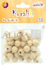 Koraliki drewniane frezowane 14mm, otwór 5mm 50szt PJ-0805
