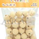 Koraliki drewniane frezowane 18mm, otwór 5mm 40szt PJ-0812