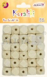 Koraliki drewniane, geometryczne 12mm, otwór 4mm 30szt PJ-0768