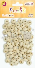 Koraliki drewniane płaskie 10/6mm, otwór 4mm 80szt PJ-0775
