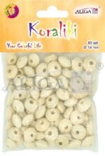 Koraliki drewniane płaskie 14/8mm, otwór 5mm 80szt PJ-0782