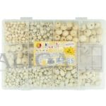 Koraliki drweniane, zestaw 956szt. w zamykanym pudełku PJ-8207