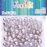 Koraliki plastikowe dekoracyjne srebrne 60szt mix rozmiarów 8,10,12mm po-20sz PJ-9470