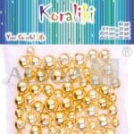 Koraliki plastikowe dekoracyjne złote 60szt mix rozmiarów 8,10,12mm po-20sz PJ-9463*9463*