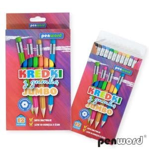 Kredki ołówkowe grube 12 kolorów, sześciokątne z gumką. Kredki ołówkowe grube 12 kolorów, sześciokątne z gumką. - obrazek 1