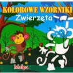 Książeczka kolorowe wzorki "Zwierzęta"+ plastikowe szablony*3882*2891*