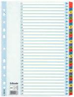 Przekładki kartonowe MYLAR A4 1-31 100164 białe ESSELTE*1367*