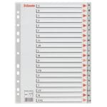 Przekładki plastikowe szare PP A4 A-Z alfabetyczne ESSELTE 100112*1129*