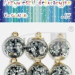 Przywieszki dekoracyjne czarne 1,5cm/6szt ZWD-0477 *0477*
