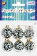 Przywieszki dekoracyjne czarne 1,5cm/6szt ZWD-0477 *0477*