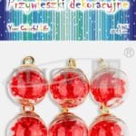 Przywieszki dekoracyjne czerwone 1,5cm/6szt ZWD-0460*0460*