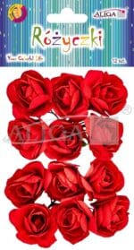 Różyczki czerwone na drucikach 12szt/2,5cm wys.7cm PKW-7674*7674*