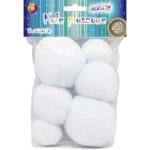 Kule z grubego pluszu białe 6szt *3517*