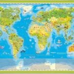 Mapa ścienna dla dzieci "Zwierzęta Świata Młodego Odkrywcy". *8193*