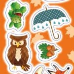 NAKLEJKI PAPIEROWE JESIEŃ 13160625 wym. blistra 8x15cm*1219*