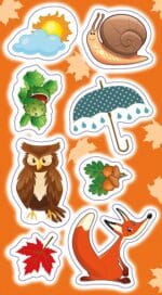 NAKLEJKI PAPIEROWE JESIEŃ 13160625 wym. blistra 8x15cm*1219*