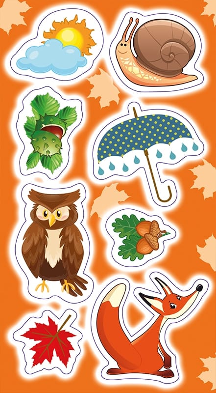 NAKLEJKI PAPIEROWE JESIEŃ 13160625 wym. blistra 8x15cm*1219* NAKLEJKI PAPIEROWE JESIEŃ 13160625 wym. blistra 8x15cm*1219* - obrazek 1