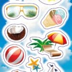 NAKLEJKI PAPIEROWE LATO 13160624 wym. blistra 8x15cm*1196*