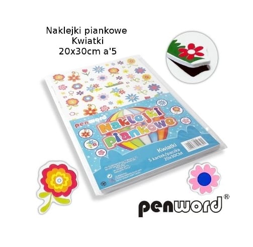 NAKLEJKI PIANKOWE NPS-2 KWIATKI 20X30 a'5*2891* NAKLEJKI PIANKOWE NPS-2 KWIATKI 20X30 a'5*2891* - obrazek 1