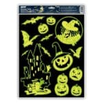 Naklejka fluorescencyjna Halloween z folii statycznej CZAROWNICA 30x42cm HA002 *0050*
