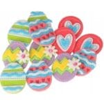 Naklejki z filcu 12szt ozdoby świąteczne jajka. Mix kolorów. *2185*