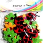 Naklejki z filcu 28szt kwiatki, biedronki. Mix kolorów *1683*