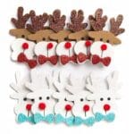 Naklejki z pianki 10szt ozdoby świąteczne renifery z brokatem. *8170*