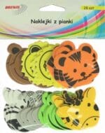 Naklejki z pianki 28szt zwierzęta. Mix kolorów. *1058*