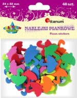 Naklejki z pianki 48szt parasole. Rozmiar 34x33mm. Mix kolorów