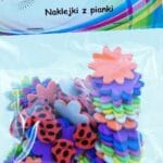 Naklejki z pianki 60szt kwiatki, biedronki. Mix kolorów
