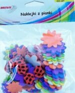 Naklejki z pianki 60szt kwiatki, biedronki. Mix kolorów