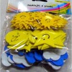 Naklejki z pianki POGODA 56szt: chmury, księżyc, gwiazdy. *0297*