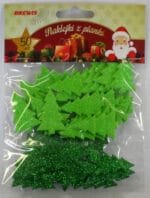 Naklejki z pianki z brokatem 50szt ozdoby świąteczne choinki. Mix kolorów. *2031*