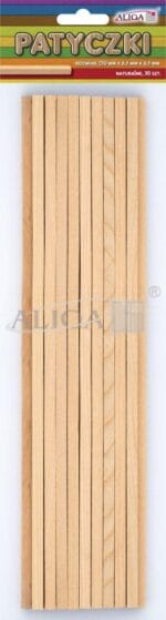 PATYCZKI DREWNIANE NATURALNE 20szt 250x6,5x6,5mm PRZEKRÓJ KWADRATOWY PK-2556*2556*