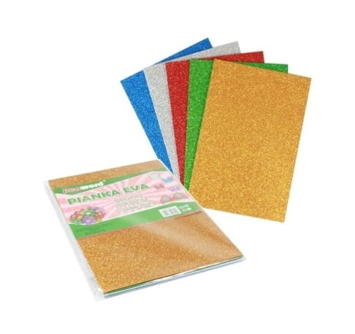 PIANKA BROKATOWA EVA MIX KOLORÓW 5 ARKUSZY 20X30CM*6999* PIANKA BROKATOWA EVA MIX KOLORÓW 5 ARKUSZY 20X30CM*6999* - obrazek 1