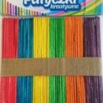 Patyczki kreatywne drewniane, 6 kolorów, płaskie 50szt/11,5cm. *5872*