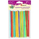 Patyczki kreatywne drewniane, kolorowe, okrągłe 60szt/10cm, 4mm, mix kolorów. *6333*