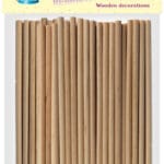 Patyczki kreatywne drewniane, naturalne, okrągłe 60szt/10cm, 4mm. *6340*