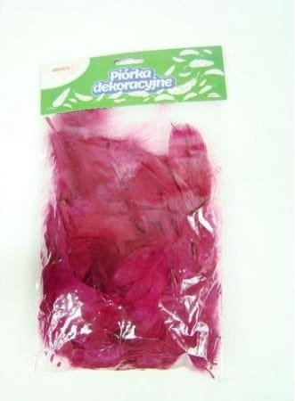 Piórka dekoracyjne bordowe 7g. Rozmiar 5-12cm. *2727*