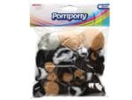 Pompony akrylowe zwierzęta 54szt. Średnica 10, 20, 30, 50mm. *4318*