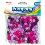 Pompony dekoracyjne mix fioletowy 100szt/10mm *4264*
